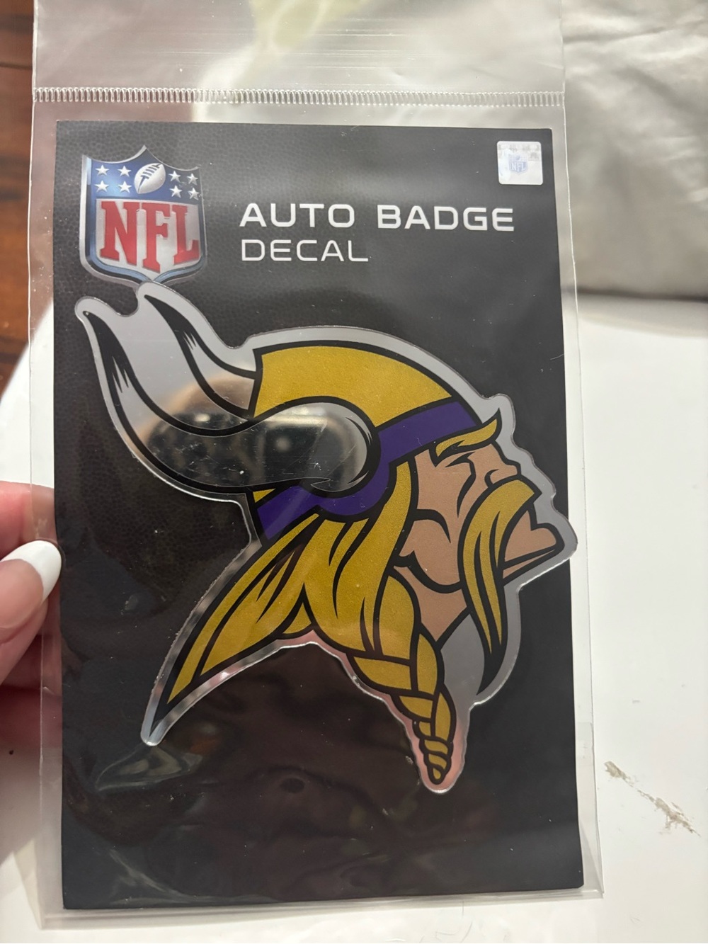 NFL Viking Head Decal in Purple & Gold
